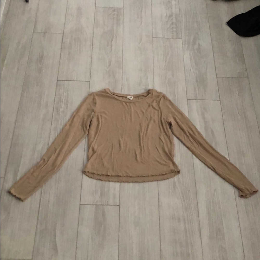 Nude ribbed top